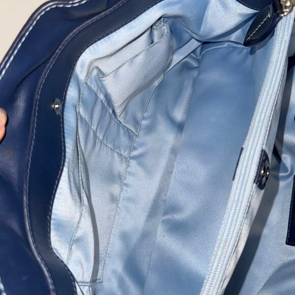 Coach Dark Blue Pebble Leather Penelope Shoulder Bag Handbag Very Good Condition - Picture 13 of 15